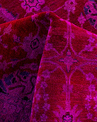 Fine Vibrance, One-of-a-Kind Hand-Knotted Area Rug  - Pink, 8' 2" x 10' 4"