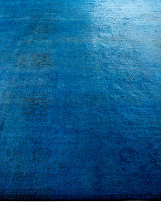 Contemporary Fine Vibrance Blue Wool Area Rug - 8' 3" x 10' 4"