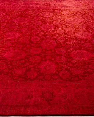 Modern Overdyed Hand Knotted Wool Red Area Rug 6' 0" x 8' 10"