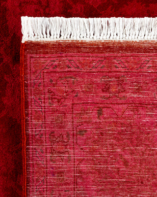 Modern Overdyed Hand Knotted Wool Red Area Rug 6' 0" x 8' 10"