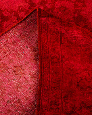 Contemporary Hand-Knotted Overdyed Red Area Rug 6' 0" x 8' 10"