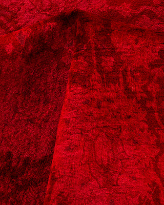 Contemporary Hand-Knotted Overdyed Red Area Rug 6' 0" x 8' 10"