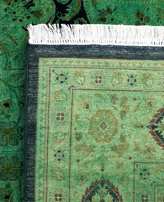 Overdyed Hand-Knotted Wool Modern-Contemporary Green Area Rug 6' 0" x 9' 10"