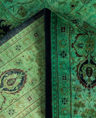 Overdyed Hand-Knotted Wool Modern-Contemporary Green Area Rug 6' 0" x 9' 10"