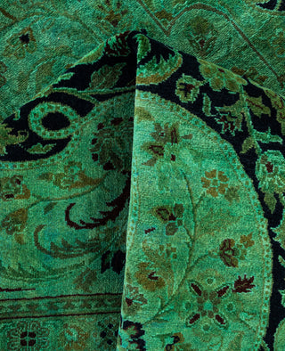 Overdyed Hand-Knotted Wool Modern-Contemporary Green Area Rug 6' 0" x 9' 10"