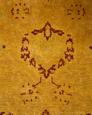Modern Overdyed Hand Knotted Wool Gold Area Rug 6' 2" x 14' 10"