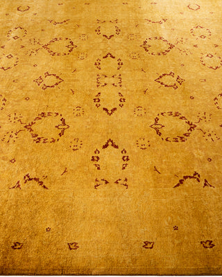 Contemporary Hand Knotted Overdyed Gold Area Rug 6' 2" x 14' 10"