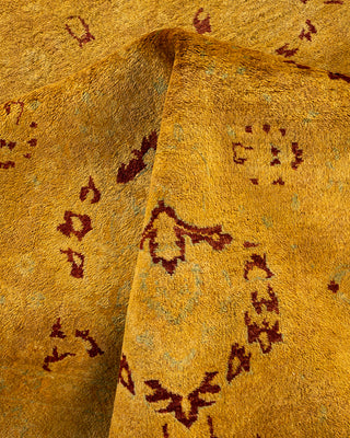 Contemporary Hand Knotted Overdyed Gold Area Rug 6' 2" x 14' 10"