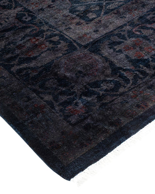 Modern Overdyed Hand Knotted Wool Purple Area Rug 6' 2" x 9' 2"