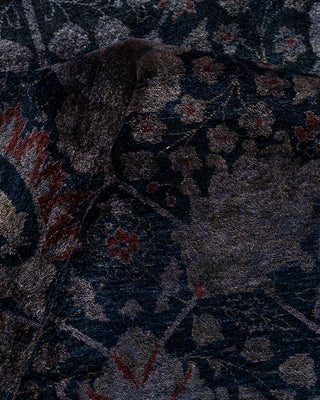 Contemporary Hand Knotted Overdyed Purple Area Rug 6' 2" x 9' 2"