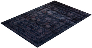 Contemporary Hand Knotted Overdyed Purple Area Rug 6' 2" x 9' 2"