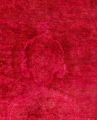 Overdyed Hand-Knotted Wool Modern-Contemporary Pink Area Rug 6' 0" x 9' 1"
