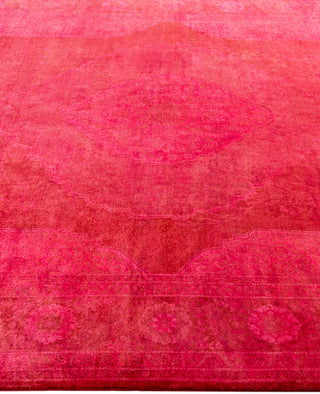 Overdyed Hand-Knotted Wool Modern-Contemporary Pink Area Rug 6' 0" x 9' 1"