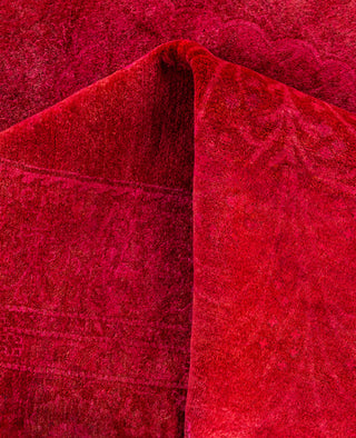 Overdyed Hand-Knotted Wool Modern-Contemporary Pink Area Rug 6' 0" x 9' 1"