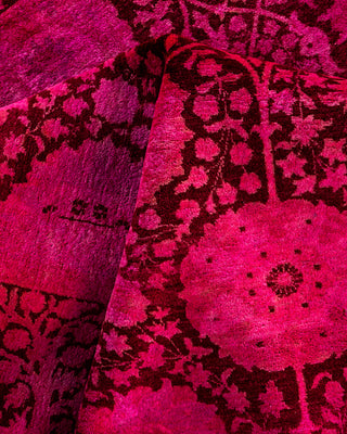 Fine Vibrance, One-of-a-Kind Hand-Knotted Area Rug  - Pink, 6' 1" x 9' 1"