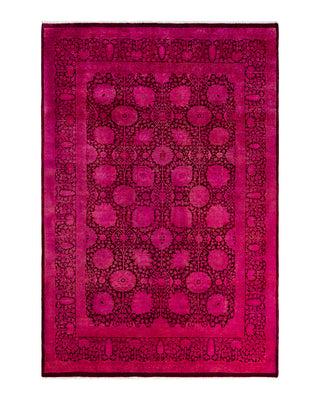 Fine Vibrance, One-of-a-Kind Hand-Knotted Area Rug  - Pink, 6' 1" x 9' 1"