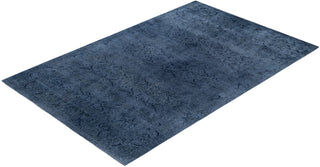 Contemporary Overdyed Wool Hand Knotted Black Area Rug 6' 1" x 9' 5"