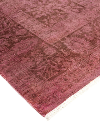 Modern Overdyed Hand Knotted Wool Pink Area Rug 6' 3" x 9' 2"