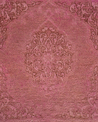 Modern Overdyed Hand Knotted Wool Pink Area Rug 6' 3" x 9' 2"