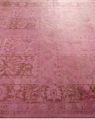 Modern Overdyed Hand Knotted Wool Pink Area Rug 6' 3" x 9' 2"