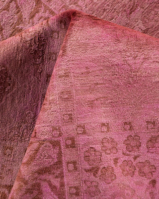 Contemporary Hand-Knotted Overdyed Pink Area Rug 6' 3" x 9' 2"