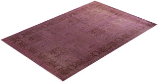 Modern Overdyed Hand Knotted Wool Pink Area Rug 6' 3" x 9' 2"