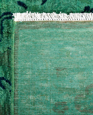 Contemporary Overdyed Wool Hand Knotted Green Area Rug 6' 2" x 8' 10"