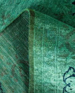 Contemporary Overdyed Wool Hand Knotted Green Area Rug 6' 2" x 8' 10"