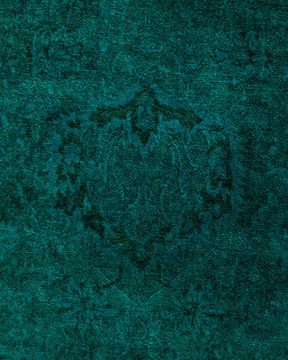 Contemporary Hand-Knotted Overdyed Blue Square Area Rug 6' 0" x 6' 2"