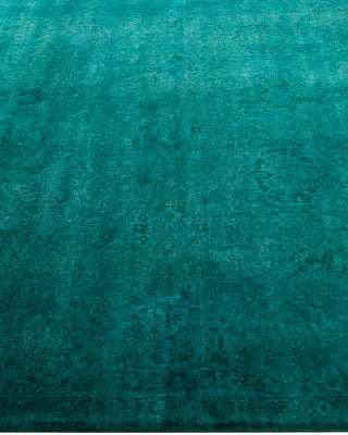 Contemporary Hand-Knotted Overdyed Blue Square Area Rug 6' 0" x 6' 2"