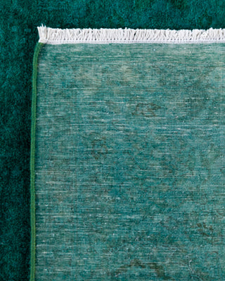 Contemporary Hand-Knotted Overdyed Blue Square Area Rug 6' 0" x 6' 2"