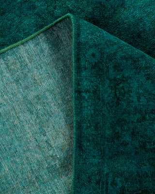 Contemporary Hand-Knotted Overdyed Blue Square Area Rug 6' 0" x 6' 2"