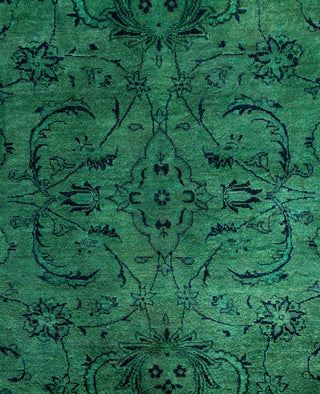 Overdyed One-of-a-Kind Wool Green Area Rug 6' 2" x 9' 1"