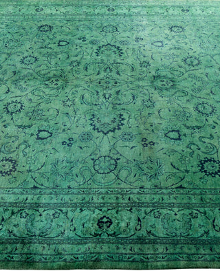Overdyed One-of-a-Kind Wool Green Area Rug 6' 2" x 9' 1"