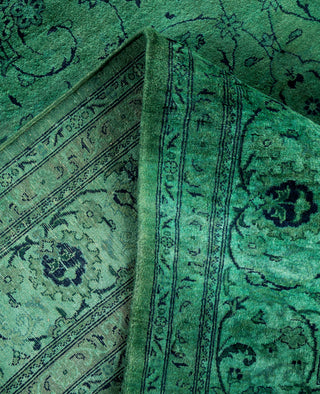 Overdyed One-of-a-Kind Wool Green Area Rug 6' 2" x 9' 1"