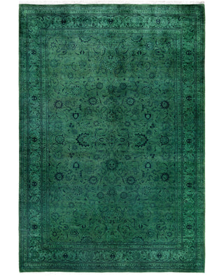 Overdyed One-of-a-Kind Wool Green Area Rug 6' 2" x 9' 1"