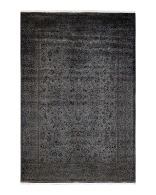 Contemporary Fine Vibrance Black Wool Area Rug 6' 3" x 9' 3"