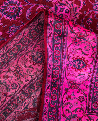 Overdyed One-of-a-Kind Wool Red Area Rug 6' 1" x 8' 10"