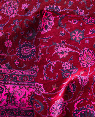 Overdyed One-of-a-Kind Wool Red Area Rug 6' 1" x 8' 10"