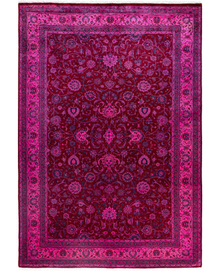 Overdyed One-of-a-Kind Wool Red Area Rug 6' 1" x 8' 10"