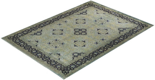Contemporary Hand Knotted Overdyed Gray Area Rug 6' 1" x 8' 8"