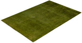 Contemporary Overdyed Wool Hand Knotted Green Area Rug 6' 1" x 9' 0"