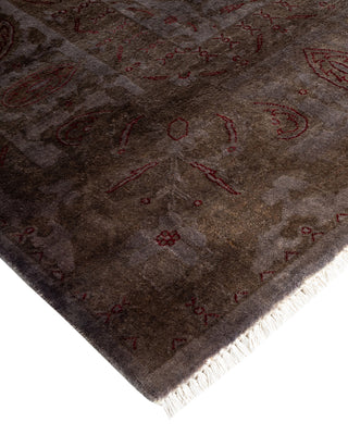 Modern Overdyed Hand Knotted Wool Gray Area Rug 5' 10" x 9' 3"