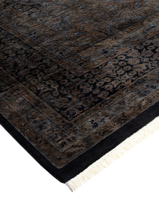 Modern Overdyed Hand Knotted Wool Black Area Rug 6' 3" x 9' 0"