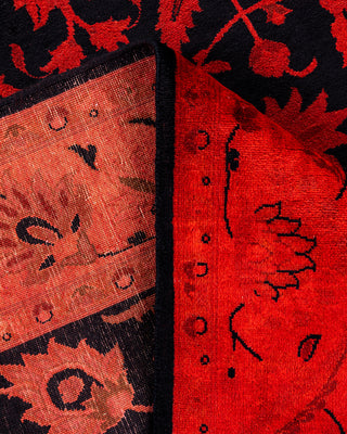 Overdyed Hand-Knotted Orange Area Rug 4' 1" x 6' 1"