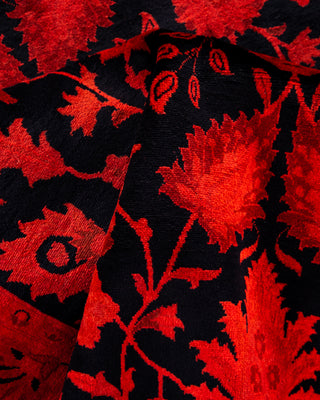 Overdyed Hand-Knotted Orange Area Rug 4' 1" x 6' 1"