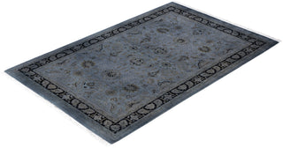Contemporary Overdyed Wool Hand Knotted Gray Area Rug 4' 1" x 6' 2"