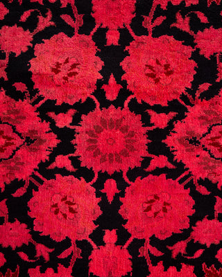 Modern Overdyed Hand Knotted Wool Red Runner 2' 7" x 12' 1"