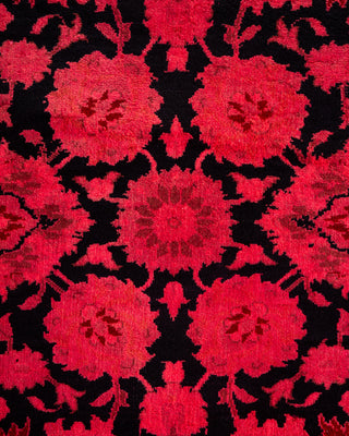 Contemporary Hand Knotted Overdyed Red Runner 2' 7" x 12' 1"