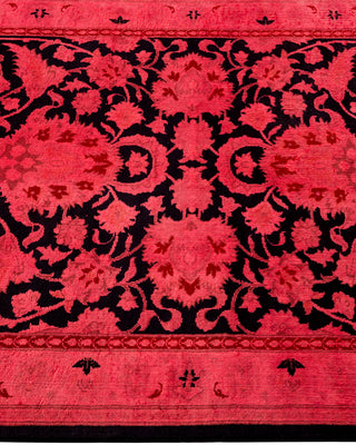 Contemporary Hand Knotted Overdyed Red Runner 2' 7" x 12' 1"